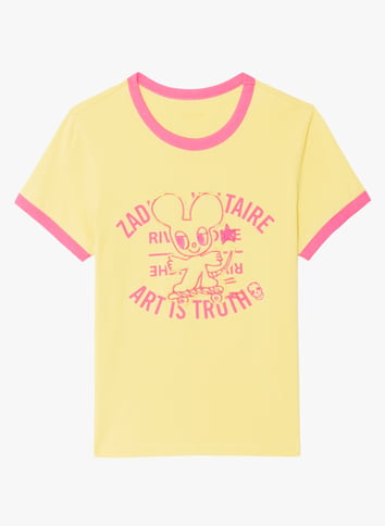 Tee-shirt col rond manches courtes imprimé ZADIG&VOLTAIRE Jaune